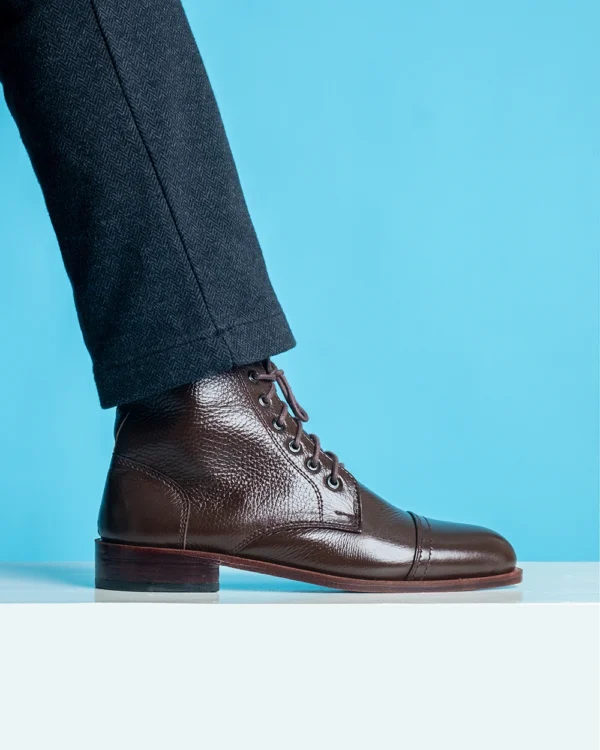 Captoe Pebbled Brown Boot