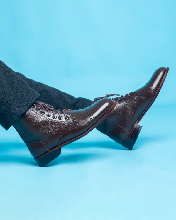 Captoe Pebbled Brown Boot